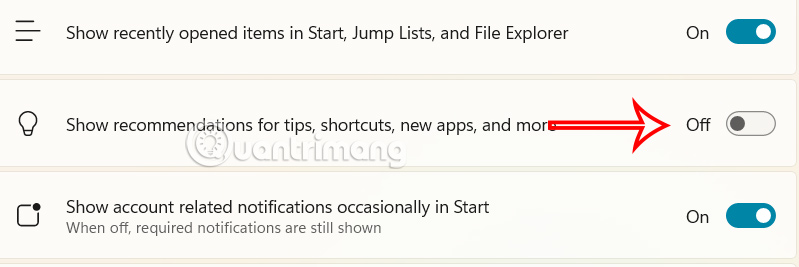 How to turn off website suggestions on Windows 11 Start menu Picture 4