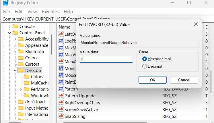 How to disable window minimization when the monitor is disconnected in Windows 11 Picture 6