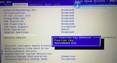 How to turn on and off function keys FN + F1, F2, F3, ... F12 on Laptop Picture 8