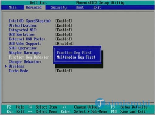 How to turn on and off function keys FN + F1, F2, F3, ... F12 on Laptop Picture 9
