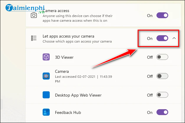 Picture 5 of How to turn the camera on and off in Windows 11