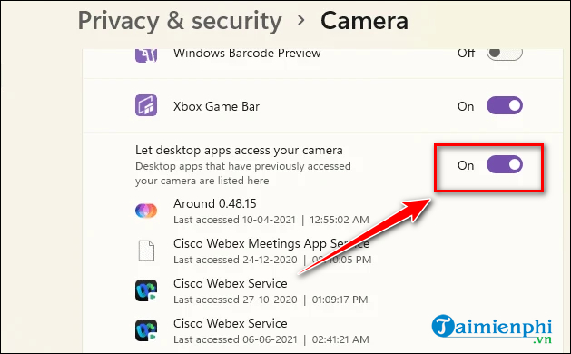 Picture 6 of How to turn the camera on and off in Windows 11