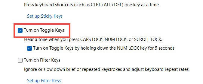 How to turn the sound on or off by pressing Caps Lock, Num Lock, and Scroll Lock. Picture 6