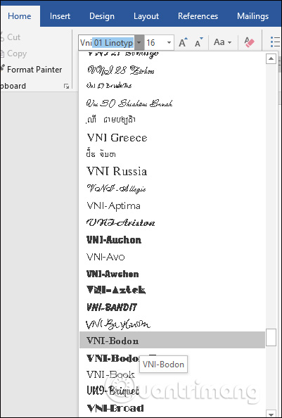 Picture 4 of How to type in VNI in Windows - VNI Fonts