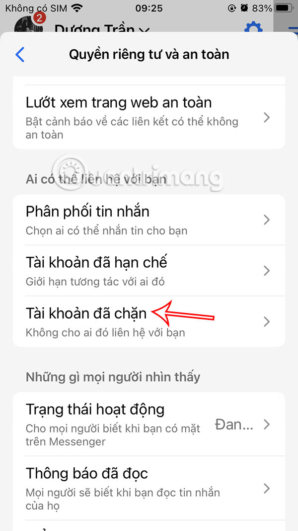 How to unblock Messenger on phone, computer Picture 4