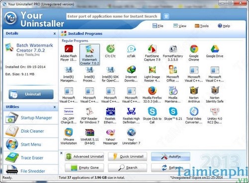 How to uninstall software with Your Uninstaller, completely delete redundant files and errors on your computer Picture 4