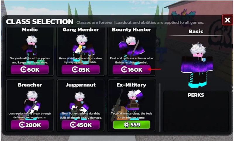 How to unlock character classes in Roblox Runaways Picture 3