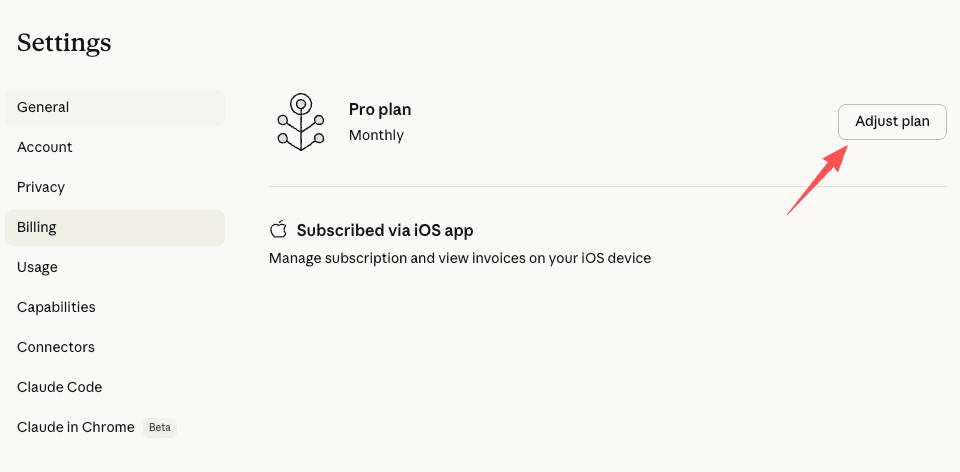 Picture 3 of How to unsubscribe from Claude Pro