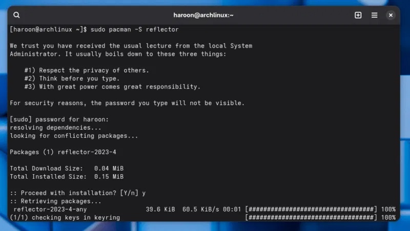 Picture 2 of How to update Arch Linux mirrorlist
