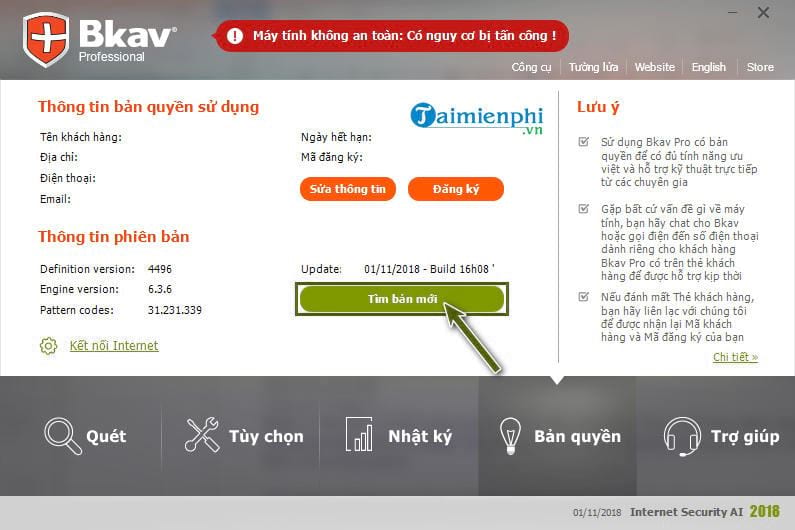 Picture 4 of How to update BKAV to the latest version, Update BKAV