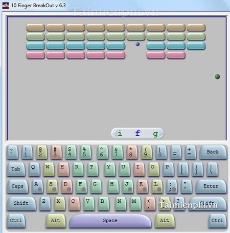Picture 3 of How to use 10 Finger BreakOut Free Typing Game to practice 10-finger typing on your PC.