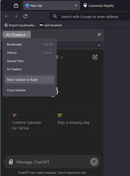 How to use AI chatbot on Firefox in the sidebar Picture 5