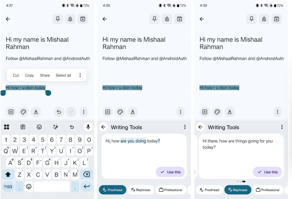 How to use Gboard AI writing tool Picture 1