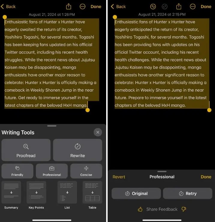 How to use Apple Intelligence writing tool on iPhone Picture 4