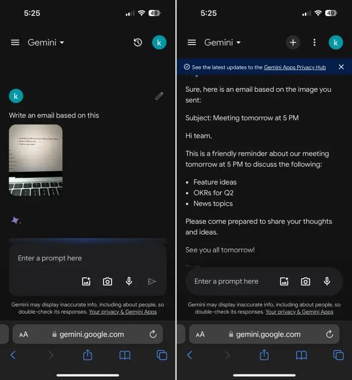 How to use Chatbot AI Gemini on iPhone Picture 7