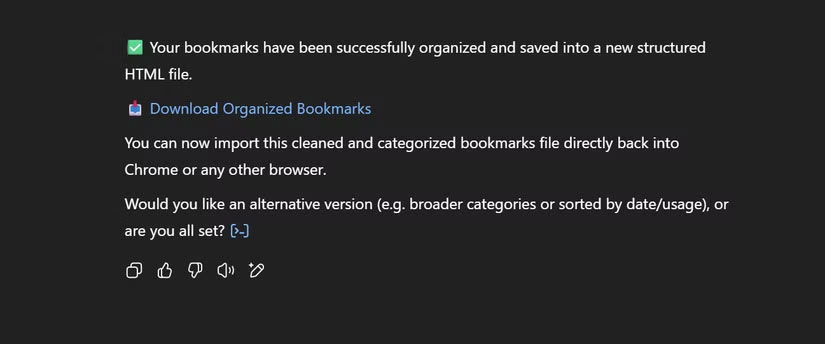 How to use ChatGPT to rearrange messy bookmarks Picture 4