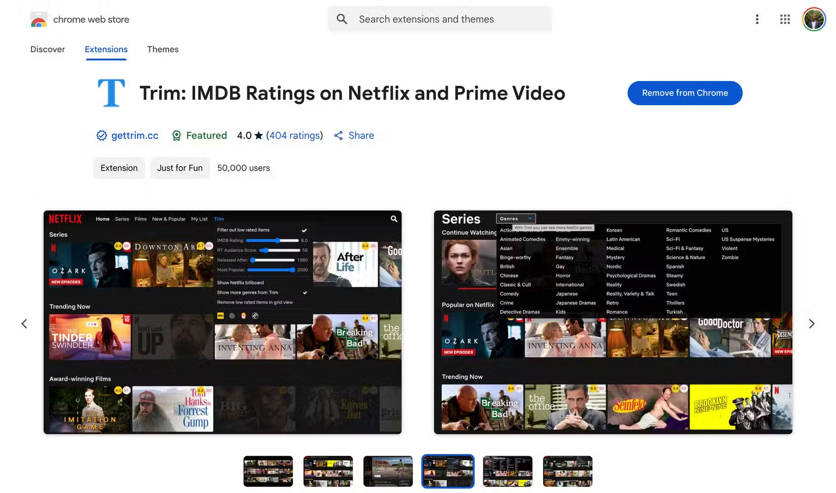 How to use the Chrome extension Trim to make Netflix better Picture 1