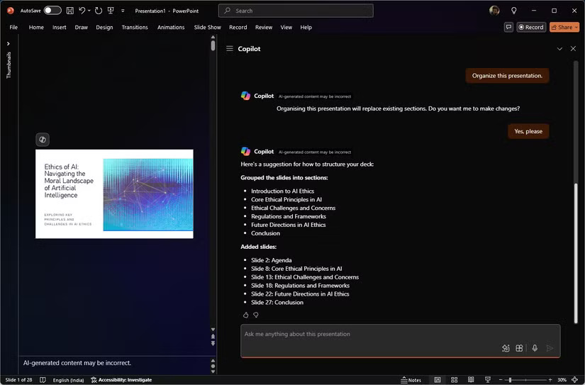 How Copilot in PowerPoint helps you complete any presentation. Picture 3