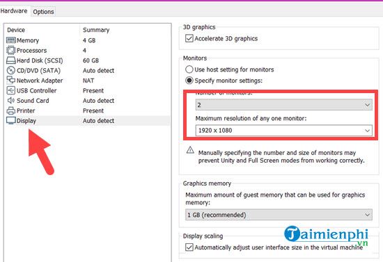 Picture 5 of How to use dual-monitor display mode on VMware