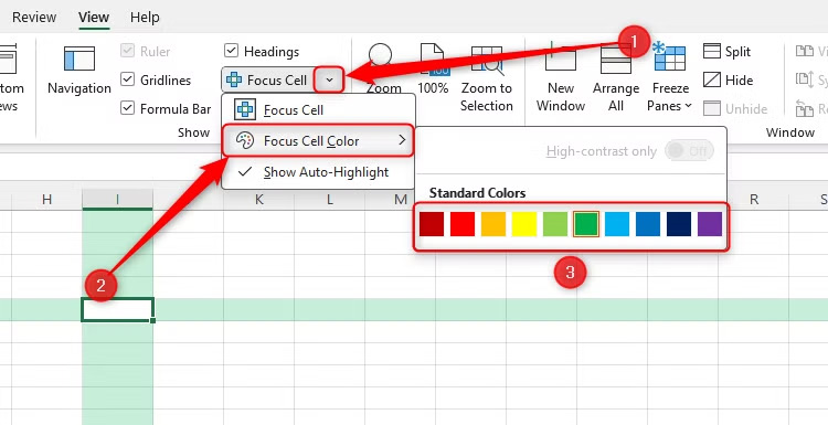 How to use Focus Cell to highlight Excel data Picture 3