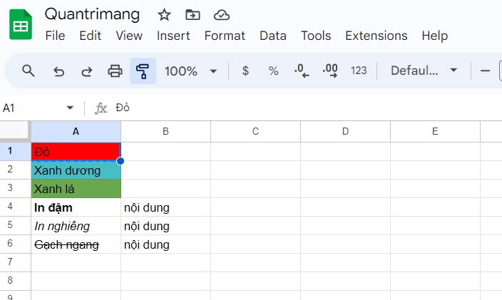 Picture 5 of How to use Format Painter in Google Sheets
