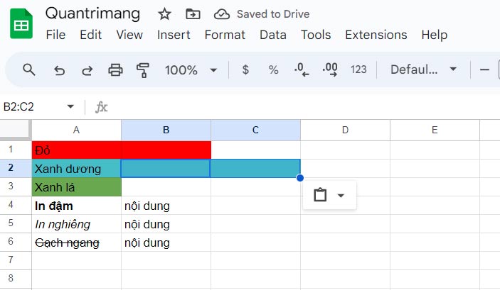 Picture 7 of How to use Format Painter in Google Sheets