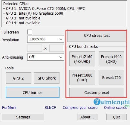 How to use Furmark to test VGA, CPU, GPU of computer Picture 8