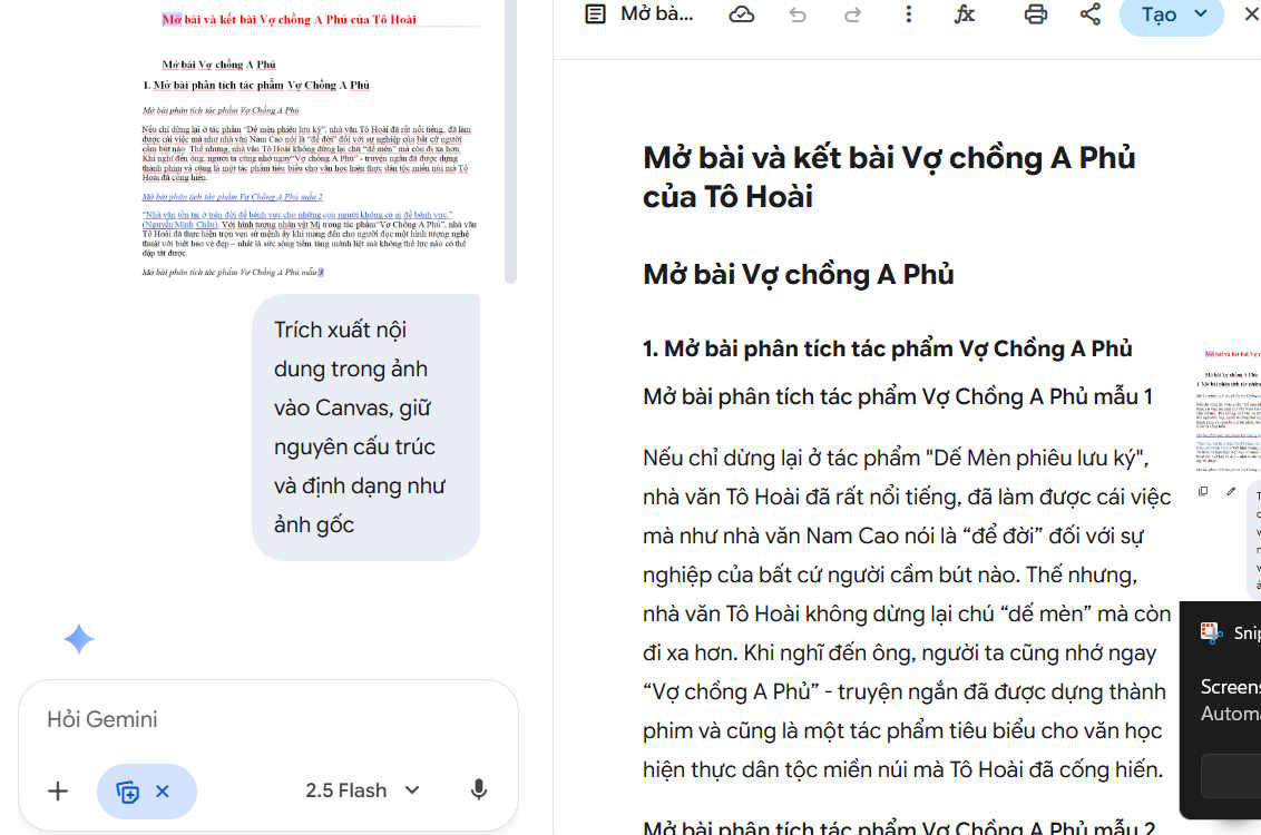 How to use Gemini Canvas to transfer photos to Google Docs Picture 3