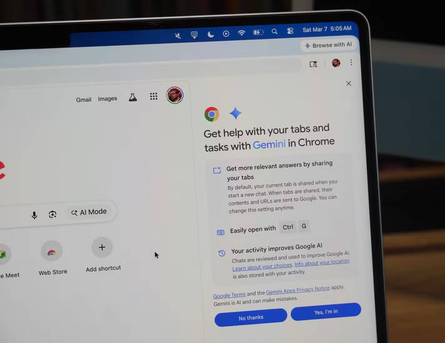 Gemini on Google Chrome helps users save time. Picture 1