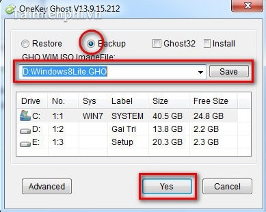 How to use Ghost Win 7 with Onekey to save time Picture 3