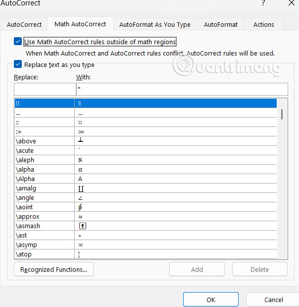 How to use Math AutoCorrect shortcut in Word, Excel, PowerPoint Picture 4