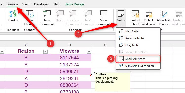 How to use notes in Microsoft Excel Picture 4