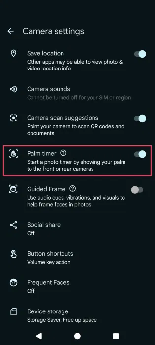 How to Use Palm Timer to Take Selfies on Android Picture 3