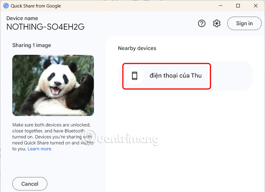 How to use Quick Share on Windows to send files quickly Picture 11