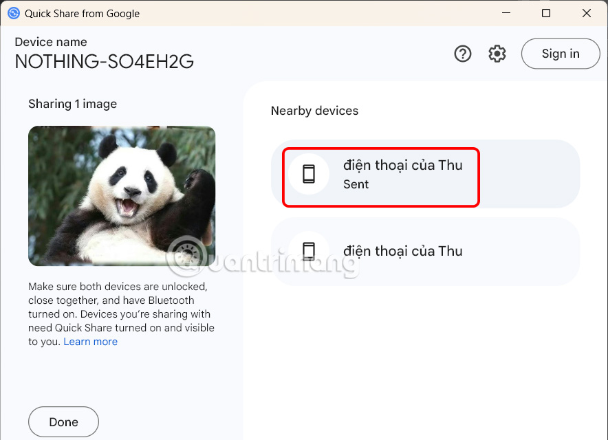 How to use Quick Share on Windows to send files quickly Picture 13