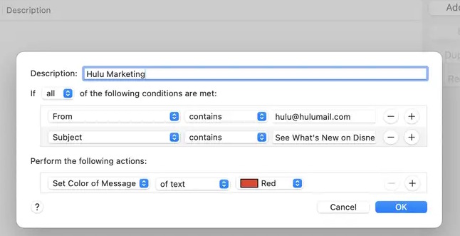Picture 4 of How to use rules in Apple Mail for automated tasks