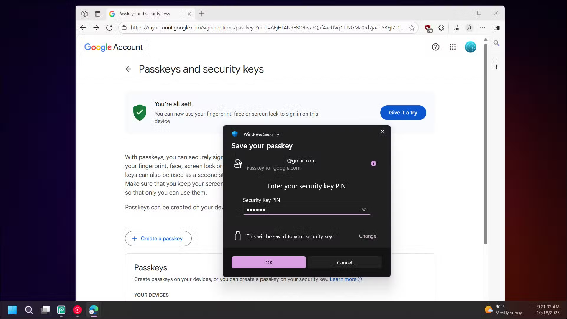 How to use a Yubikey security key instead of entering a password Picture 7