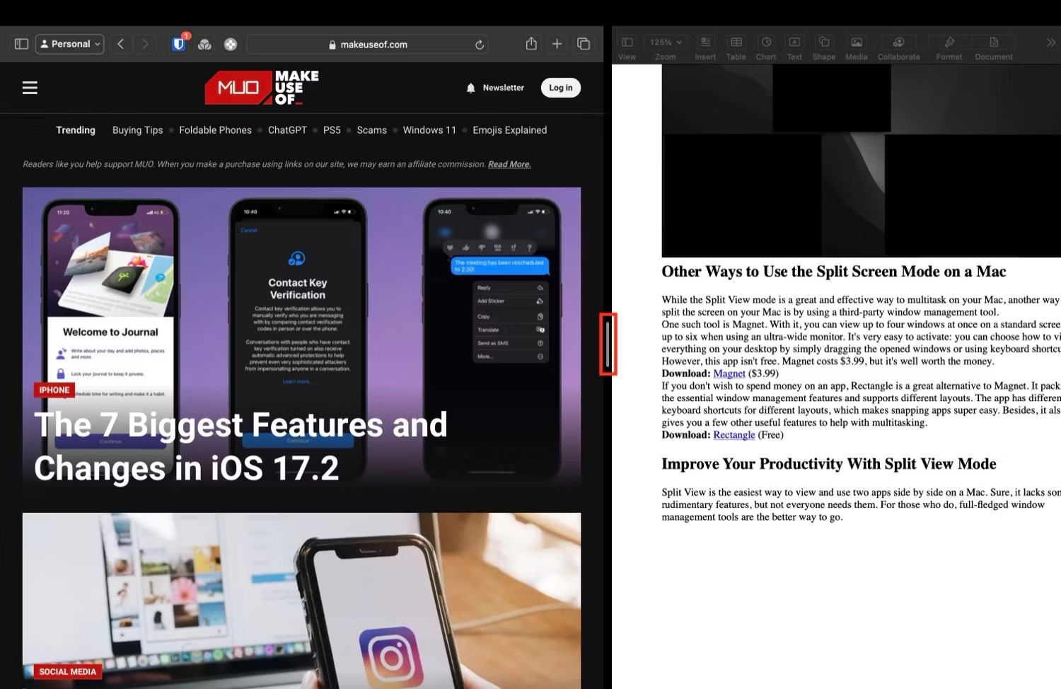 How to use split screen on Mac with Split View Picture 5