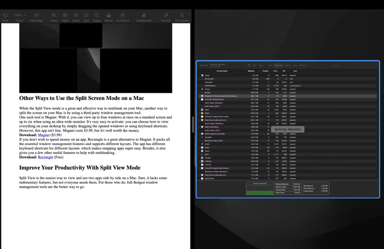 How to use split screen on Mac with Split View Picture 8