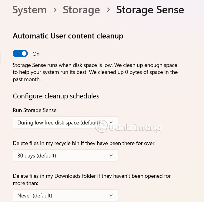 How to use Storage sense Windows to free up disk space Picture 2