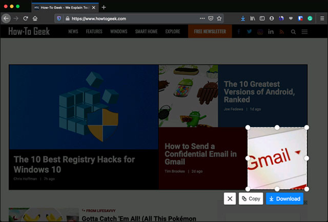 How to use the built-in screenshot tool in Firefox Picture 3