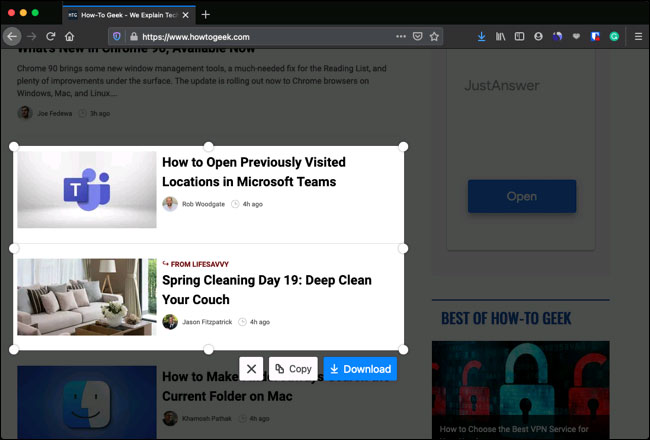 How to use the built-in screenshot tool in Firefox Picture 8