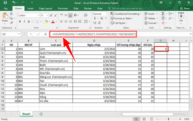 How to use the COUNTIFS function in Excel Picture 6