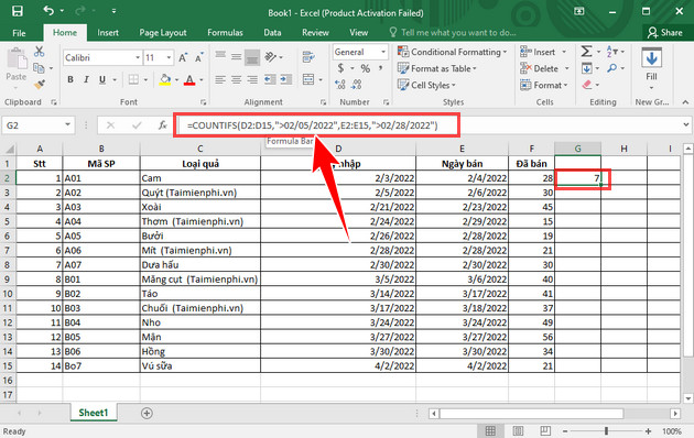 How to use the COUNTIFS function in Excel Picture 7