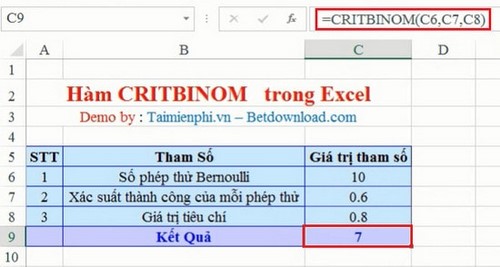 images 2 of How to use the CRITBINOM function in Excel