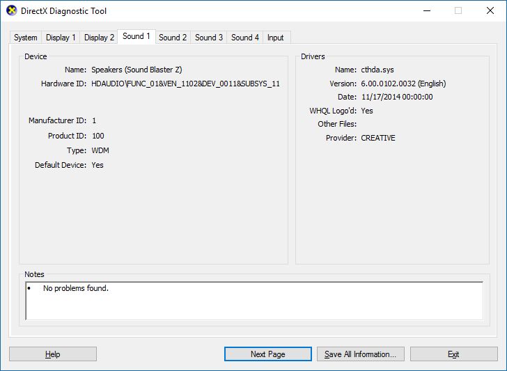 Picture 11 of How to use the DirectX Diagnostic Tool to troubleshoot problems.