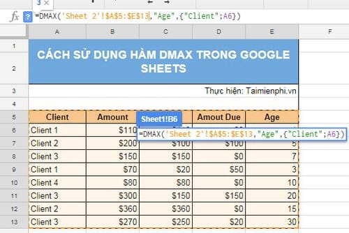 images 4 of How to use the DMAX function in Google Sheets