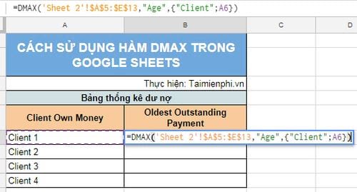 images 6 of How to use the DMAX function in Google Sheets