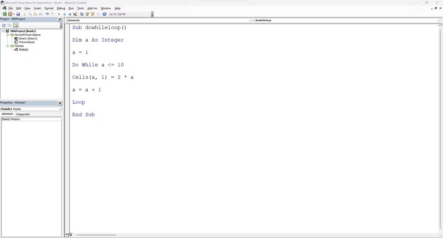 Picture 2 of How to use the do-while loop in Excel VBA
