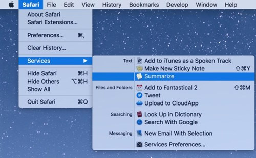 Picture 3 of How to use the Summarize feature on macOS - Summarize text content